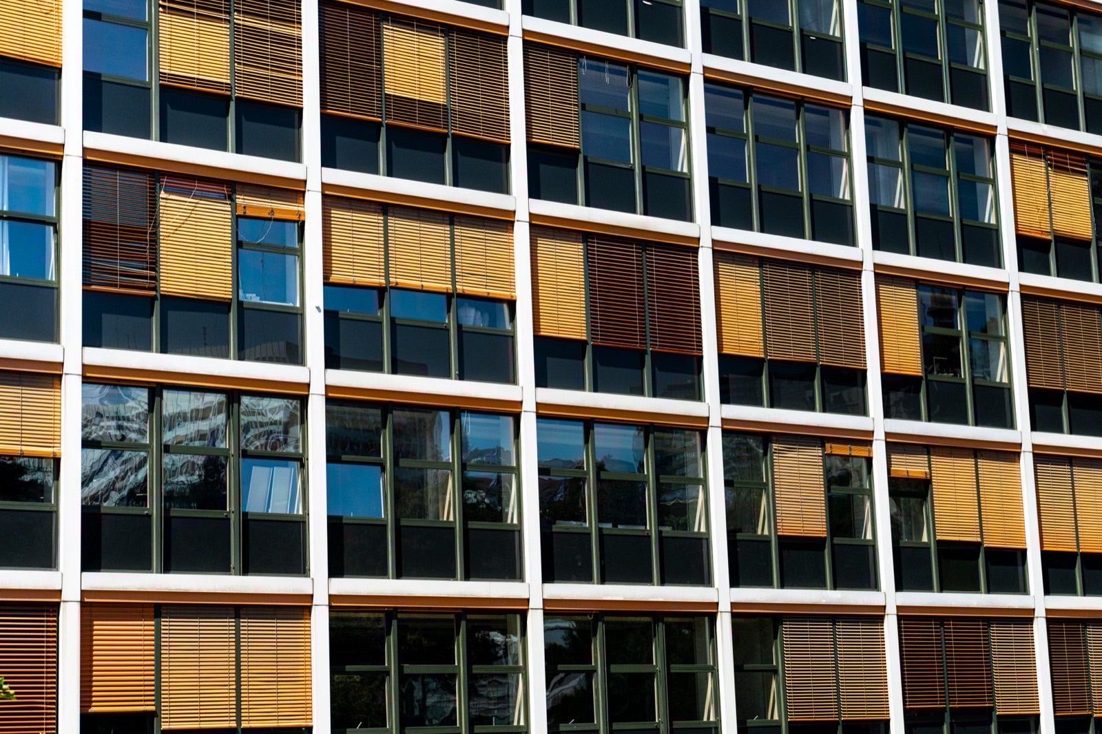 Commercial buildings in central Vienna on a working weekday morning.